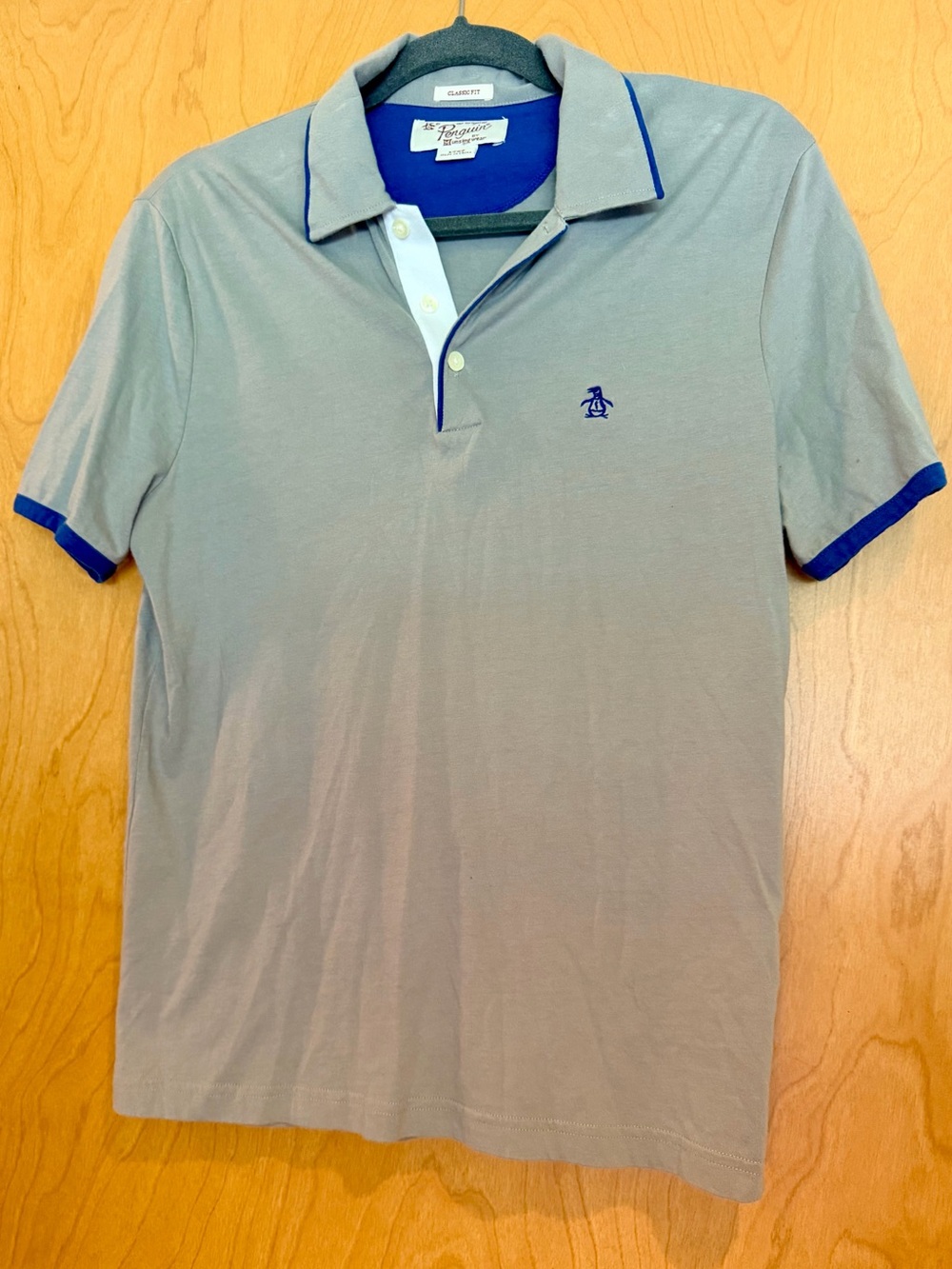 Original Penguin Gray Polo with Blue Trim